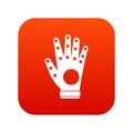 Electronic glove icon digital red