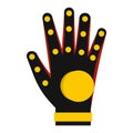 Electronic glove icon, flat style