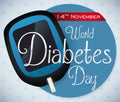 Electronic Glucometer with Reminder Date of World Diabetes Day, Vector Illustration