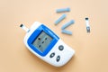 Electronic glucometer to control diabetes, isolated on background