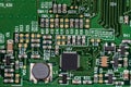 Electronic green computer hardware technology. PC background