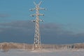 Electronic guide tower in the snow in winter