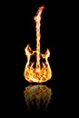 Fire electric guitar Royalty Free Stock Photo