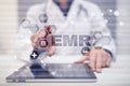 Electronic health record. EHR, EMR. Medicine and healthcare concept. Medical doctor working with modern pc. Royalty Free Stock Photo