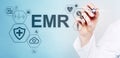 Electronic health record. EHR, EMR. Medicine and healthcare concept. Medical doctor working with modern pc. Royalty Free Stock Photo