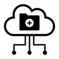 Electronic health records on the cloud icon