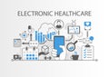 Electronic healthcare or e-health background illustration