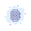 Electronic, Home, Smart, Technology, Watch Blue Icon on Abstract Cloud Background Royalty Free Stock Photo