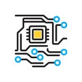 Multi color icon for Electronic, circuit, digital Royalty Free Stock Photo