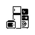 Black solid icon for Electronic, household and appliance Royalty Free Stock Photo