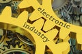 Electronic Industry concept on the gears, 3D rendering