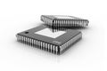 Electronic integrated circuit chip Royalty Free Stock Photo