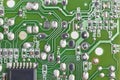 Electronic integrated circuitry macro detail. Technology background Royalty Free Stock Photo