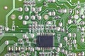 Electronic integrated circuitry macro detail. Technology background Royalty Free Stock Photo