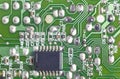 Electronic integrated circuitry macro detail. Technology background Royalty Free Stock Photo