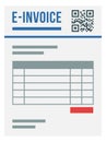 Electronic invoice document with qr code Royalty Free Stock Photo