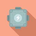 Electronic junction box icon flat vector. Safety wall Royalty Free Stock Photo