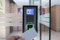 Electronic key card and finger scan