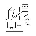 electronic key hacking line icon vector illustration