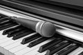 Electronic keyboard and microphone Royalty Free Stock Photo