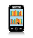 Electronic Library on your phone Royalty Free Stock Photo