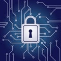 Electronic lock, network security concept Royalty Free Stock Photo