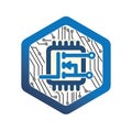 Electronic logo design illustration
