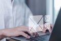 electronic mail concept is online communication on the Internet network Receiving and sending information or messages in digital Royalty Free Stock Photo