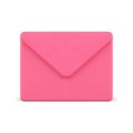 Electronic mail pink paper envelope incoming message web notification 3d icon realistic vector