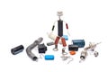 Electronic man with radio components Royalty Free Stock Photo