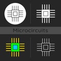 Electronic micro parts dark theme icon Royalty Free Stock Photo