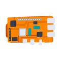 electronic microcontroller cartoon vector illustration