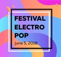 Electronic music fest and electro summer poster. Modern club party flyer. Vibrant colors. Abstract background Royalty Free Stock Photo