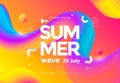 Electronic music fest summer wave party poster Royalty Free Stock Photo