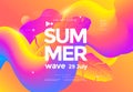 Electronic music fest summer wave party poster Royalty Free Stock Photo