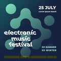 Electronic music festival. Abstract geometrical poster. Square format. Vector illustration, flat design Royalty Free Stock Photo