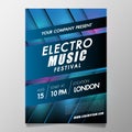 Electronic Music festival and club party Covers poster with abstract gradient lines.Vector template design for flyer, presentation Royalty Free Stock Photo