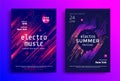 Electronic music festival poster with abstract gradient lines.