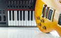 Electronic musical keyboard digital, close-up Royalty Free Stock Photo