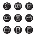 Electronic object icon set