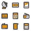 Electronic object icon set vector