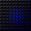 Electronic panel with cells and blue neon light Seamless texture. 3D illustration