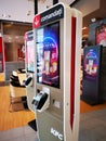 Electronic panel to order food at KFC restaurant, Romania