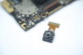 Electronic part of camera mobile lens and circuit board Royalty Free Stock Photo
