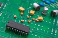 Electronic part on green PCB Royalty Free Stock Photo
