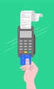 Electronic payment POS terminal with credit card