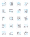Electronic payments linear icons set. Cryptocurrency, Wallet, Online, Secure, Digital, Mobile, Instant line vector and