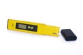 Electronic pH meter tester pen on a white background