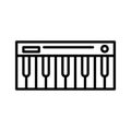 Electronic piano icon line isolated on white background. Black flat thin icon on modern outline style. Linear symbol and editable Royalty Free Stock Photo