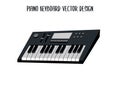 Electronic Piano Keyboard Musical Instrument Vector Design. Keyboard Synthesizer Clipart Flat Style Vector Illustration Royalty Free Stock Photo